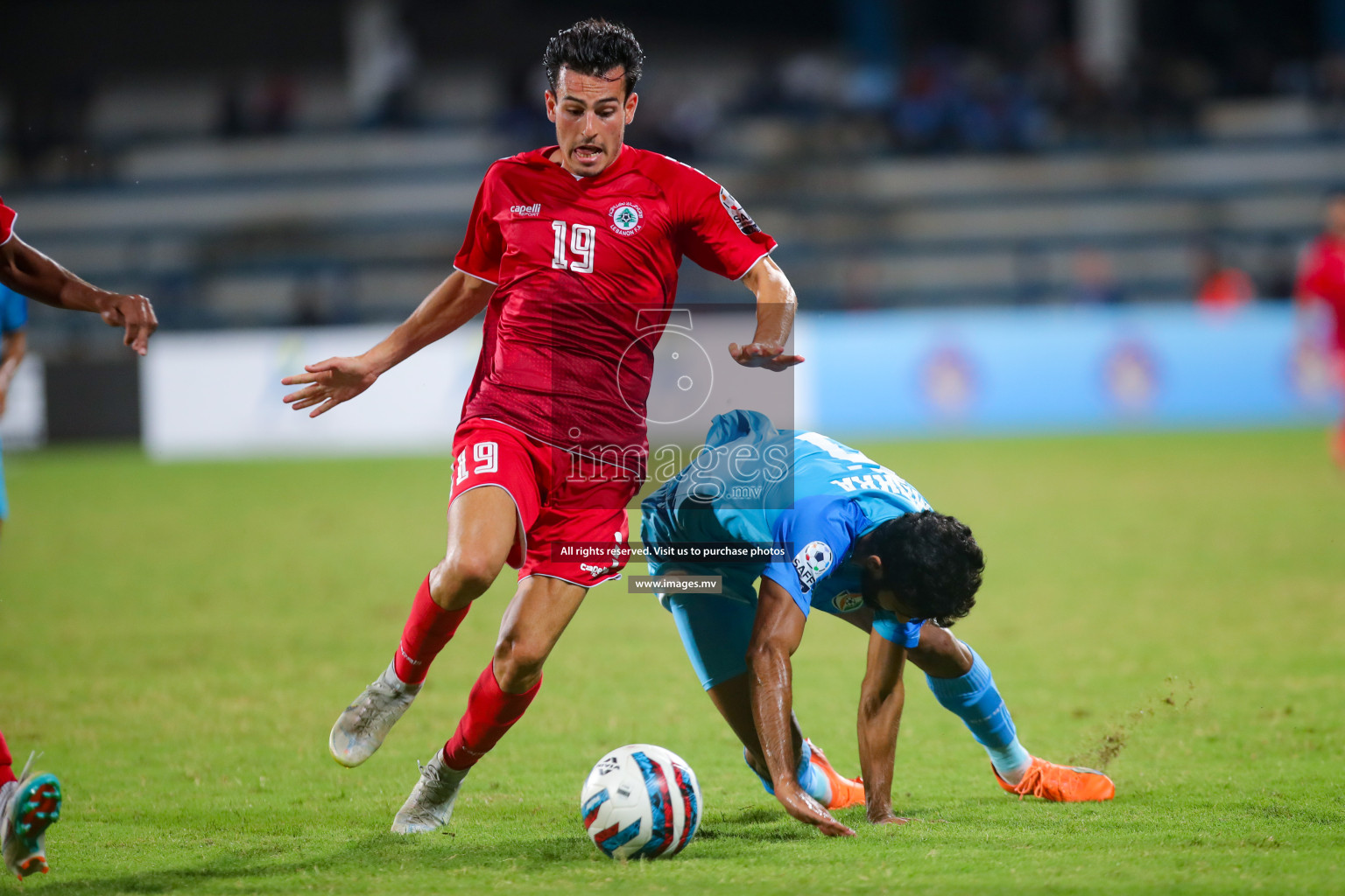 Lebanon vs India in the Semi-final of SAFF Championship 2023 held in Sree Kanteerava Stadium, Bengaluru, India, on Saturday, 1st July 2023. Photos: Nausham Waheed, Hassan Simah / images.mv