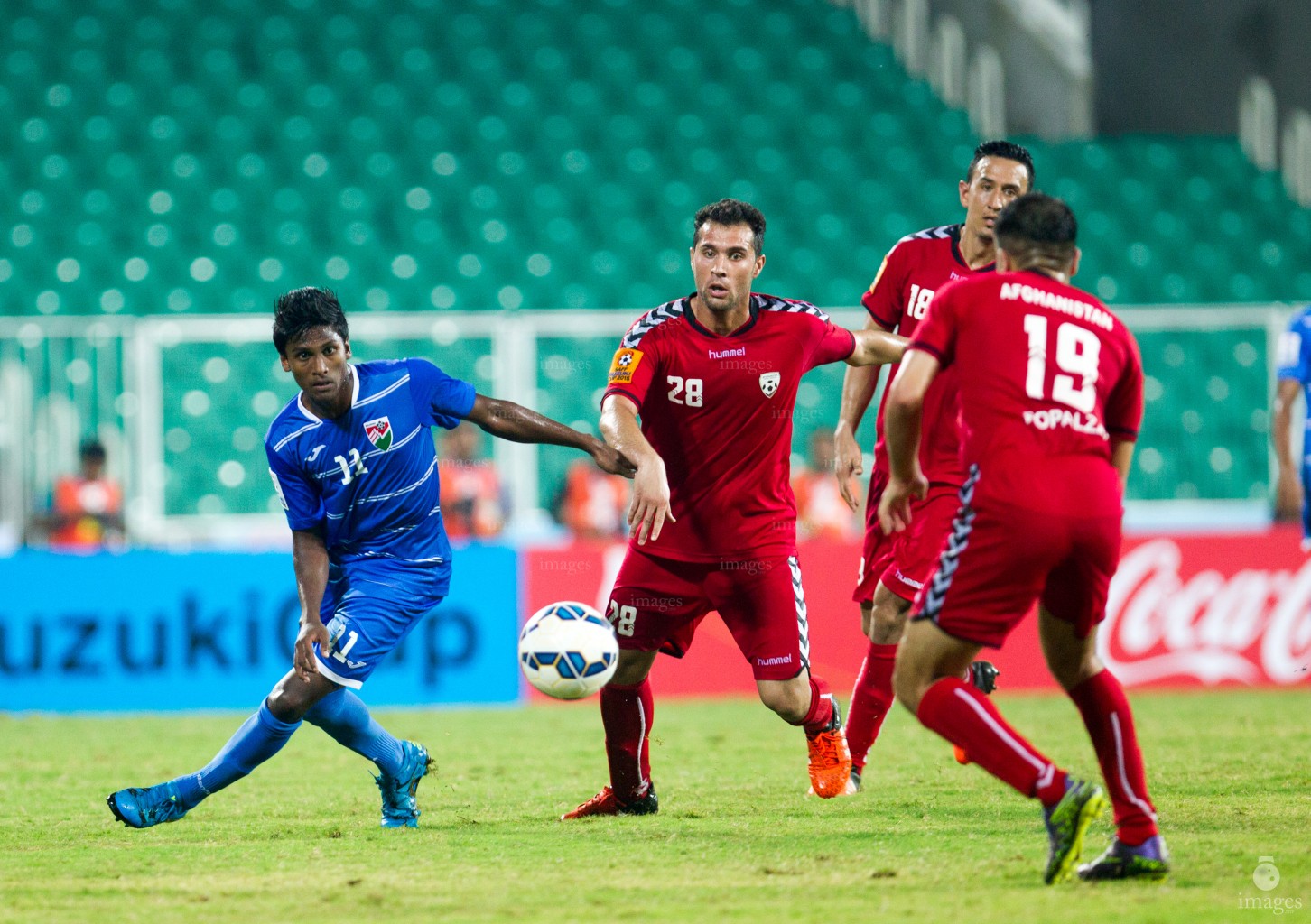 Afghanistan vs Maldives in SAFF Suzuki Cup in Thiruvananthapuram, India, Monday, December. 28, 2015.  (Images.mv Photo/ Mohamed Ahsan).