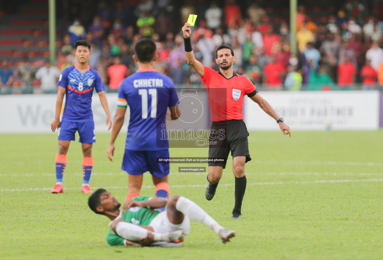 Bangladesh vs India in SAFF Championship 2021 held on 1st October 2021 in Galolhu National Stadium, Male', Maldives