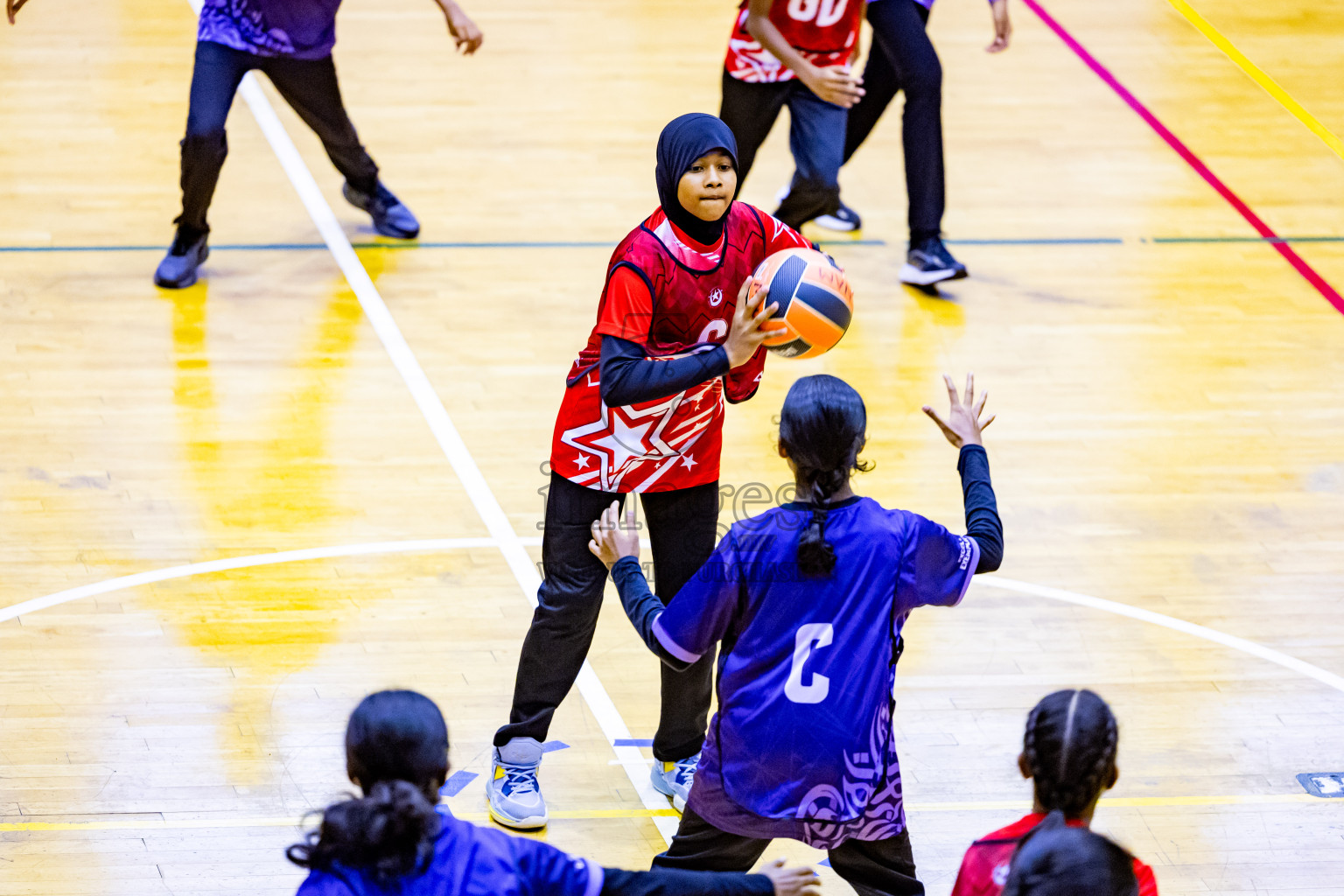 Day 2 of 25th Inter-School Netball Tournament was held in Social Center at Male', Maldives on Saturday, 10th August 2024. Photos: Nausham Waheed / images.mv