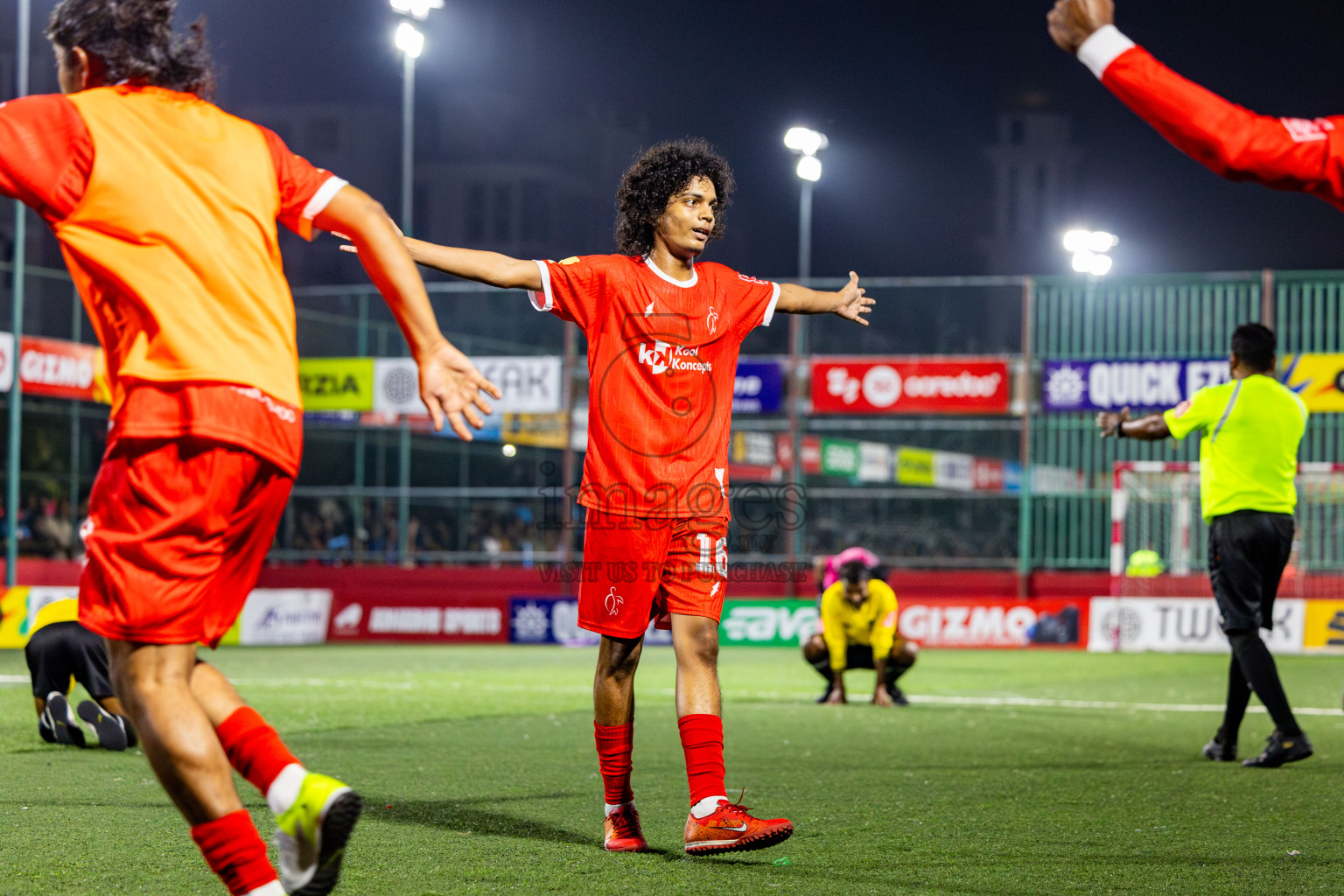 F Dhanraboodhoo vs F Magoodhoo in Faafu Atoll Finals in Day 25 of Golden Futsal Challenge 2025 was held on Wednesday , 28th January 2025, in Hulhumale', Maldives. Photos: Nausham Waheed / images.mv