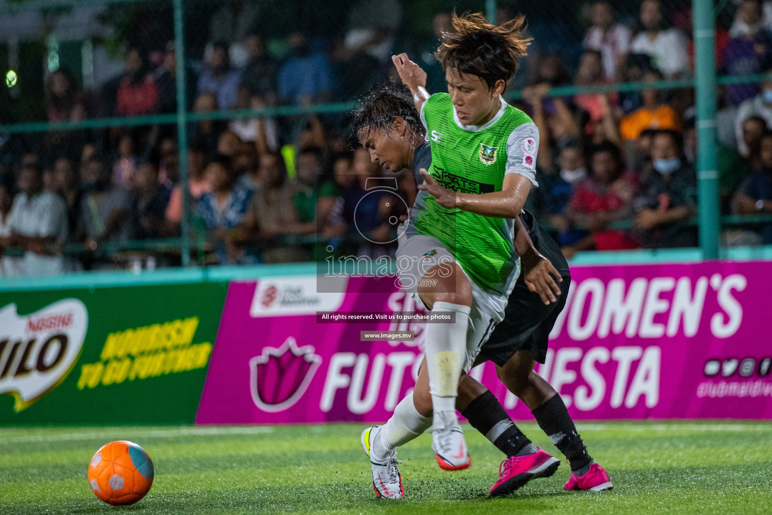 Club WAMCO vs DSC in the Semi Finals of 18/30 Women's Futsal Fiesta 2021 held in Hulhumale, Maldives on 14th December 2021. Photos: Ismail Thoriq / images.mv