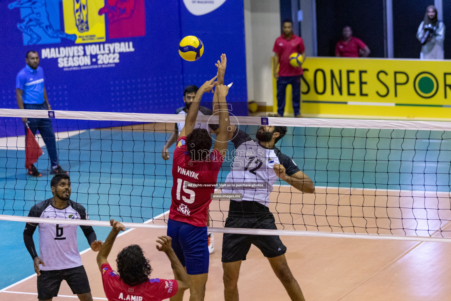 Sports Club City vs Dhivehi Sifainge Club in the Finals of National Volleyball Tournament 2022 on Thursday, 07th July 2022, held in Social Center, Male', Maldives