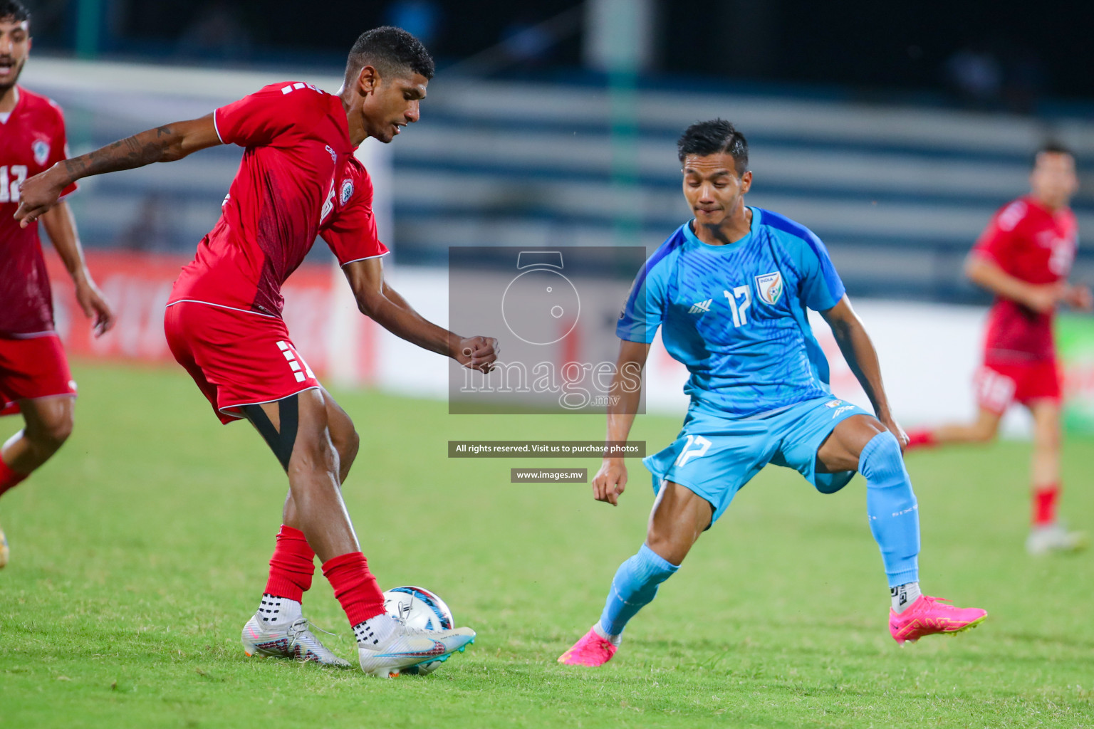 Lebanon vs India in the Semi-final of SAFF Championship 2023 held in Sree Kanteerava Stadium, Bengaluru, India, on Saturday, 1st July 2023. Photos: Nausham Waheed, Hassan Simah / images.mv