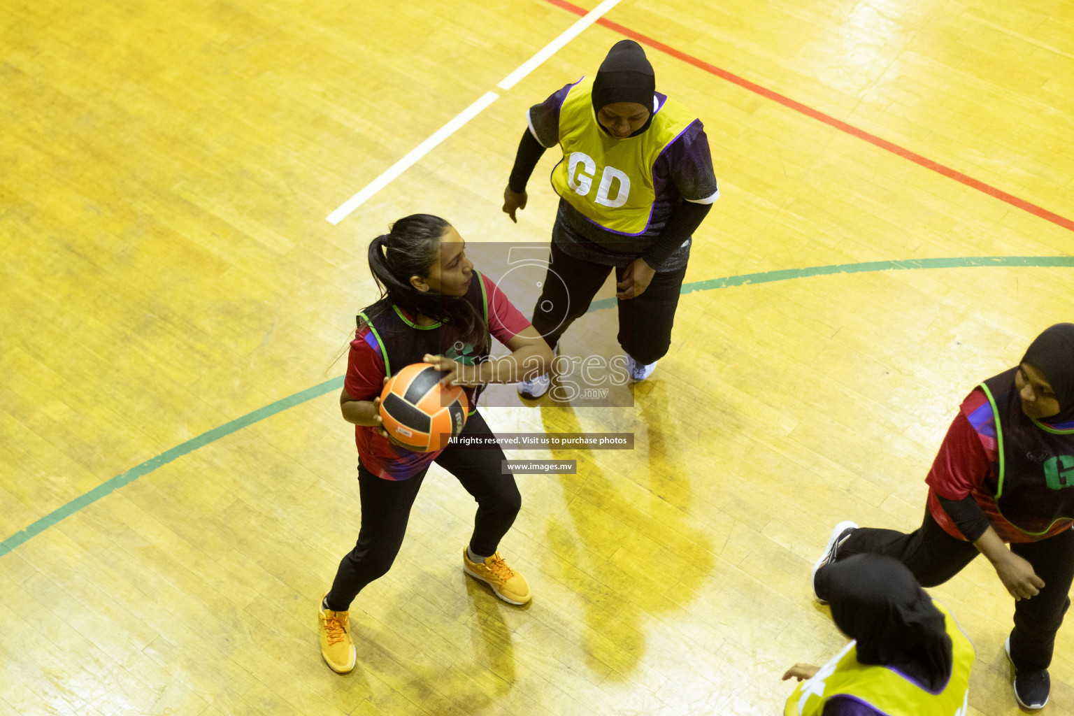 Sports Club Skylark vs United Unity Sports Club in the Milo National Netball Tournament 2022 on 19 July 2022, held in Social Center, Male', Maldives. Photographer: Shuu / Images.mv