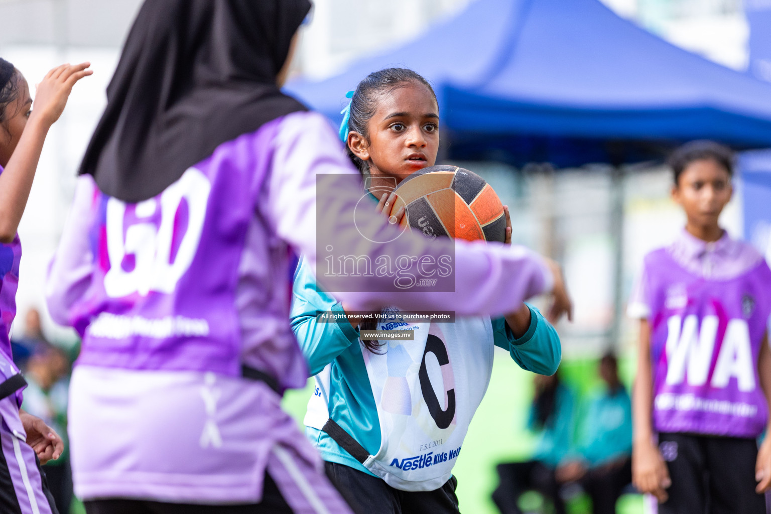 Day 2 of Nestle' Kids Netball Fiesta 2023 held in Henveyru Stadium, Male', Maldives on Thursday, 1st December 2023. Photos by Nausham Waheed / Images.mv