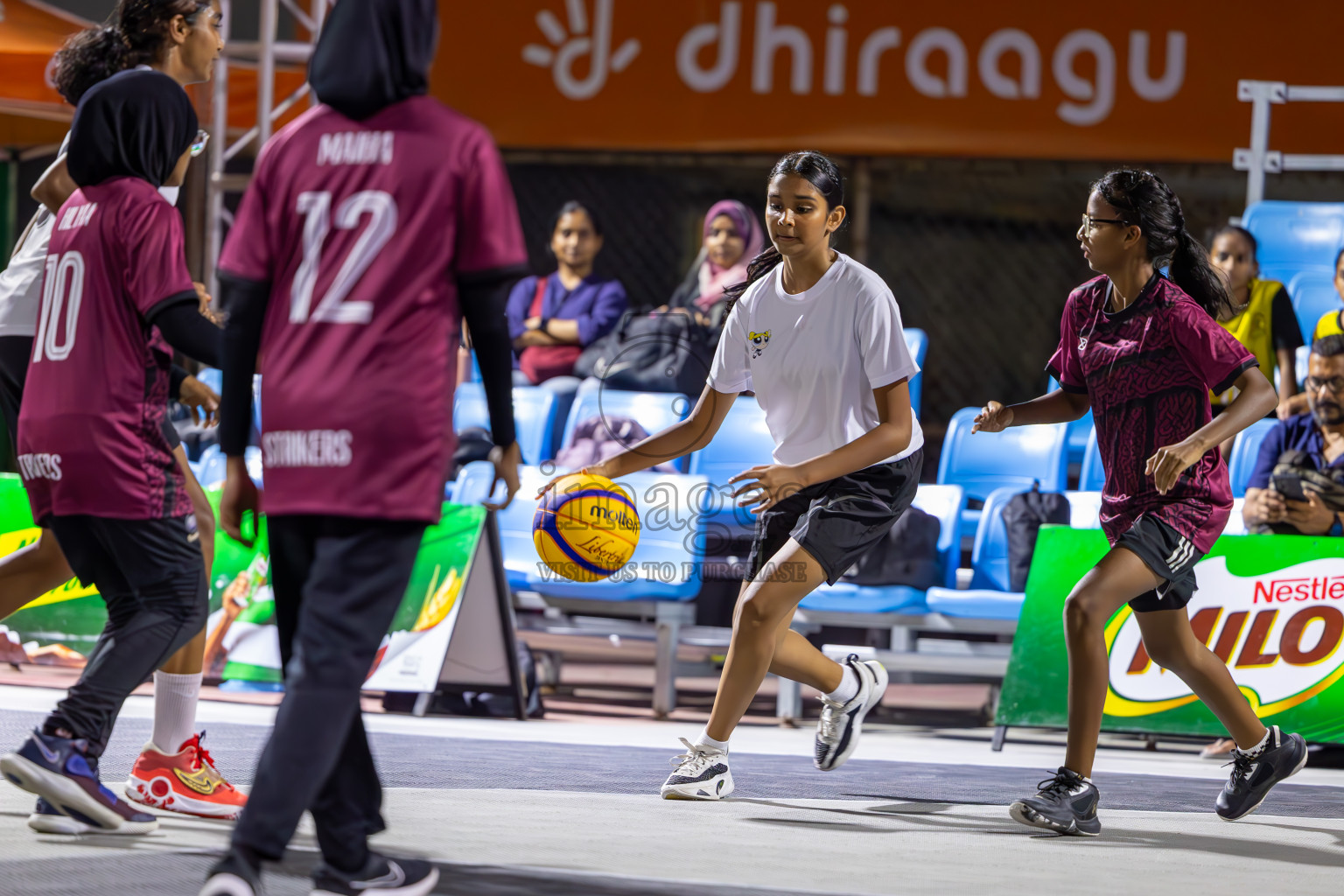 Day 1 of MILO Ramadan 3x3 Challenge 2024 was held in Ekuveni Outdoor Basketball Court at Male', Maldives on Tuesday, 12th March 2024. 
Photos: Ismail Thoriq / images.mv