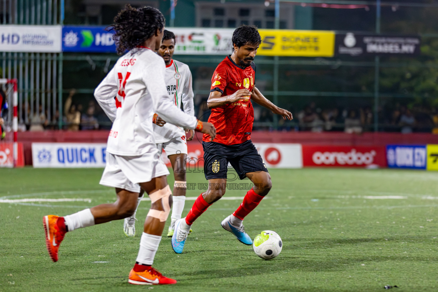 L. Isdhoo VS L. Gan on Day 33 of Golden Futsal Challenge 2024, held on Sunday, 18th February 2024, in Hulhumale', Maldives Photos: Hassan Simah / images.mv