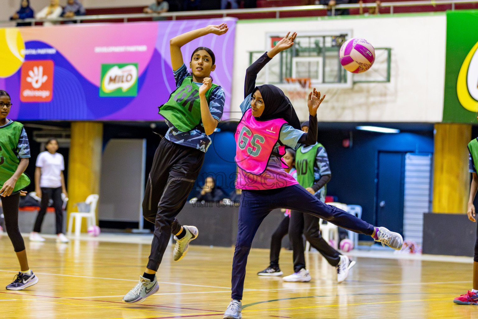 High Flyers vs Netkids B in Day 3 of 3rd Netball Junior Championship, held at Social Center on Tuesday, 21st January 2025 . 
Photos: Hassan Simah / images.mv