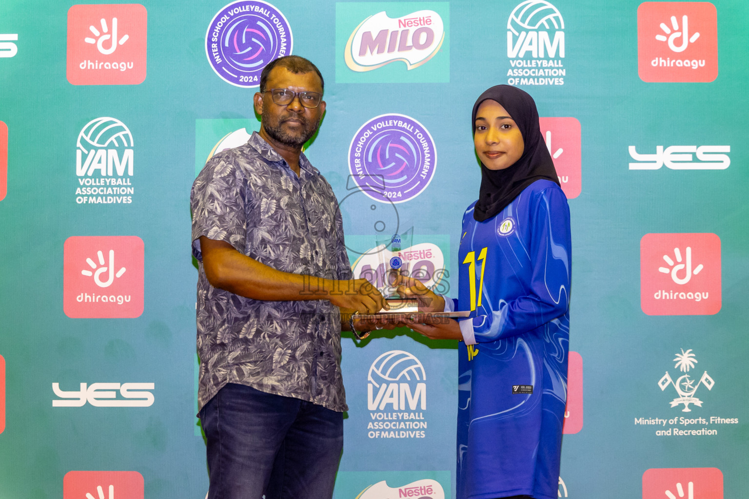 Finals of Interschool Volleyball Tournament 2024 was held in Social Center at Male', Maldives on Friday, 6th December 2024. Photos: Nausham Waheed / images.mv