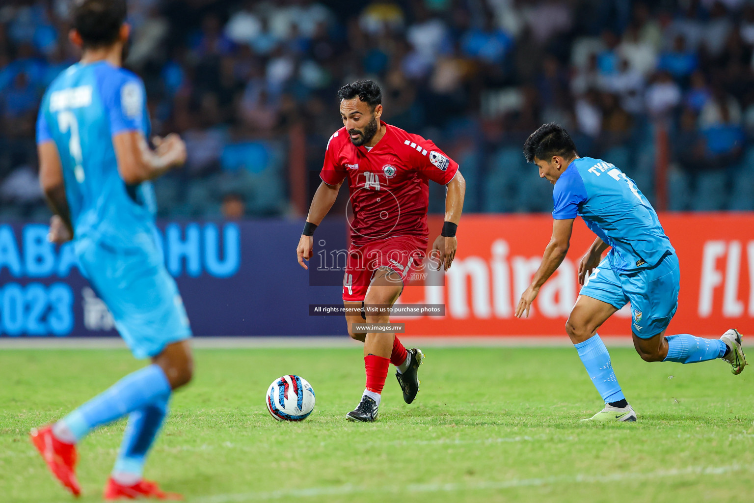 Lebanon vs India in the Semi-final of SAFF Championship 2023 held in Sree Kanteerava Stadium, Bengaluru, India, on Saturday, 1st July 2023. Photos: Nausham Waheed, Hassan Simah / images.mv