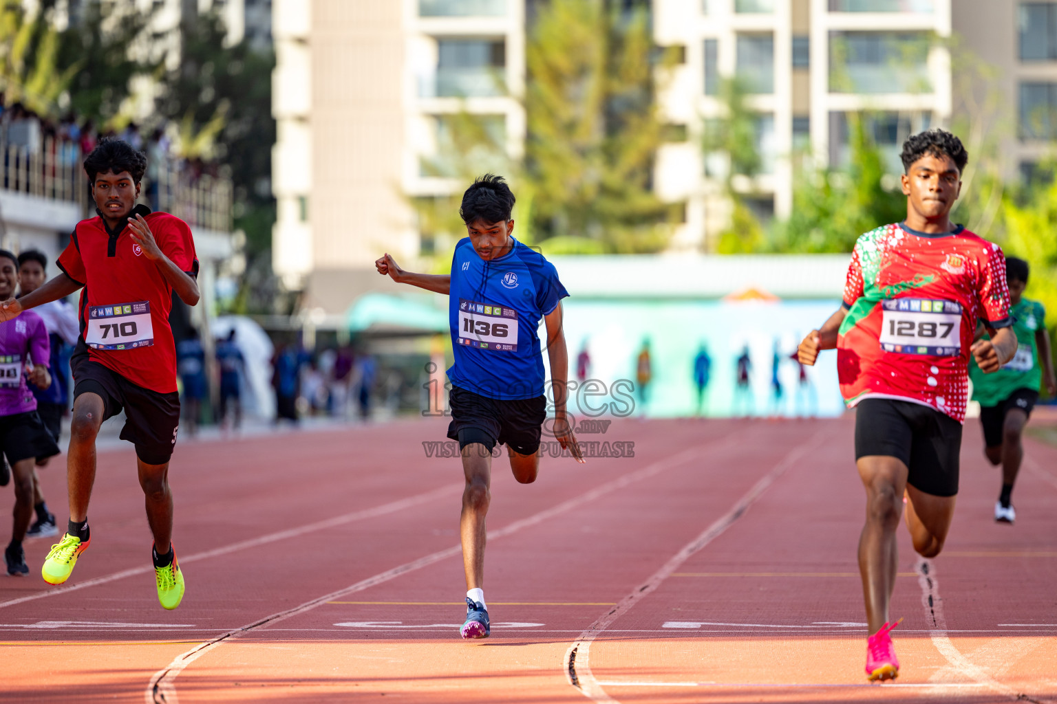 Day 1 of MWSC Interschool Athletics Championships 2024 held in Hulhumale Running Track, Hulhumale, Maldives on Saturday, 9th November 2024. 
Photos by: Hassan Simah / Images.mv