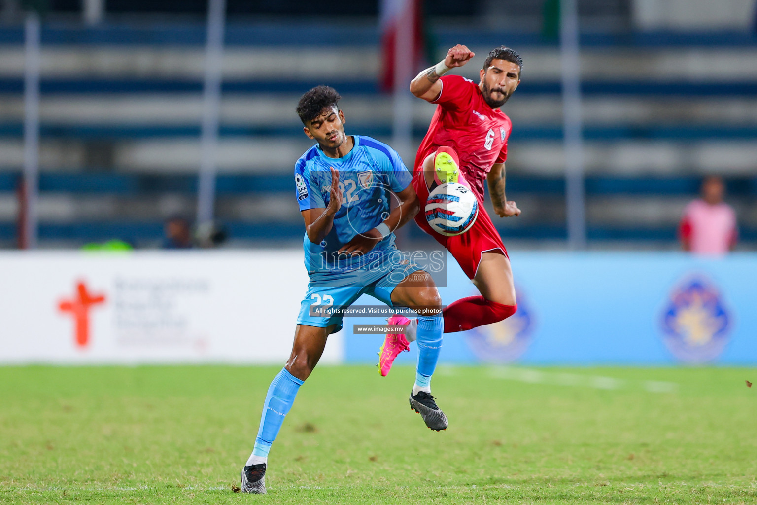 Lebanon vs India in the Semi-final of SAFF Championship 2023 held in Sree Kanteerava Stadium, Bengaluru, India, on Saturday, 1st July 2023. Photos: Nausham Waheed, Hassan Simah / images.mv