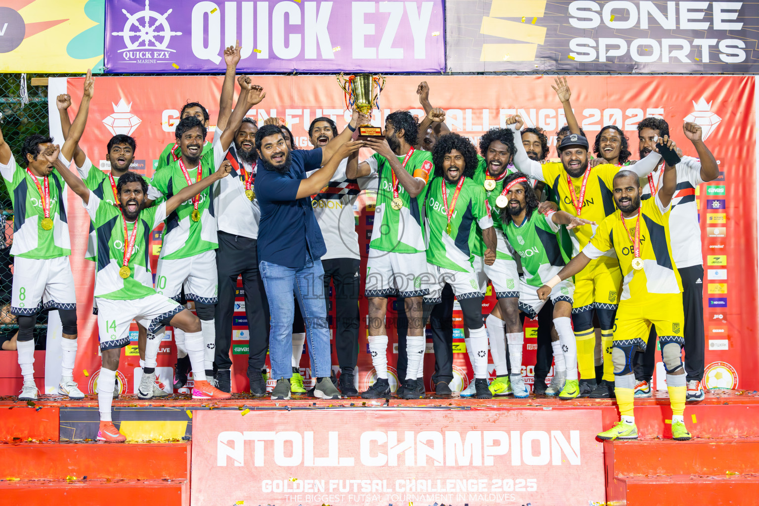 HDh Naivaadhoo vs HDh Neykurendhoo in Haa Dhaalu Atoll Finals Day 28 of Golden Futsal Challenge 2025 was held on Saturday , 1st February 2025, in Hulhumale', Maldives. Photos: Ismail Thoriq / images.mv