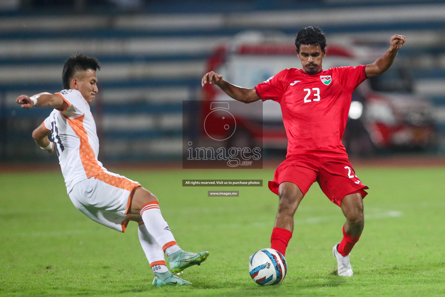 Maldives vs Bhutan in SAFF Championship 2023 held in Sree Kanteerava Stadium, Bengaluru, India, on Wednesday, 22nd June 2023. Photos: Nausham Waheed / images.mv