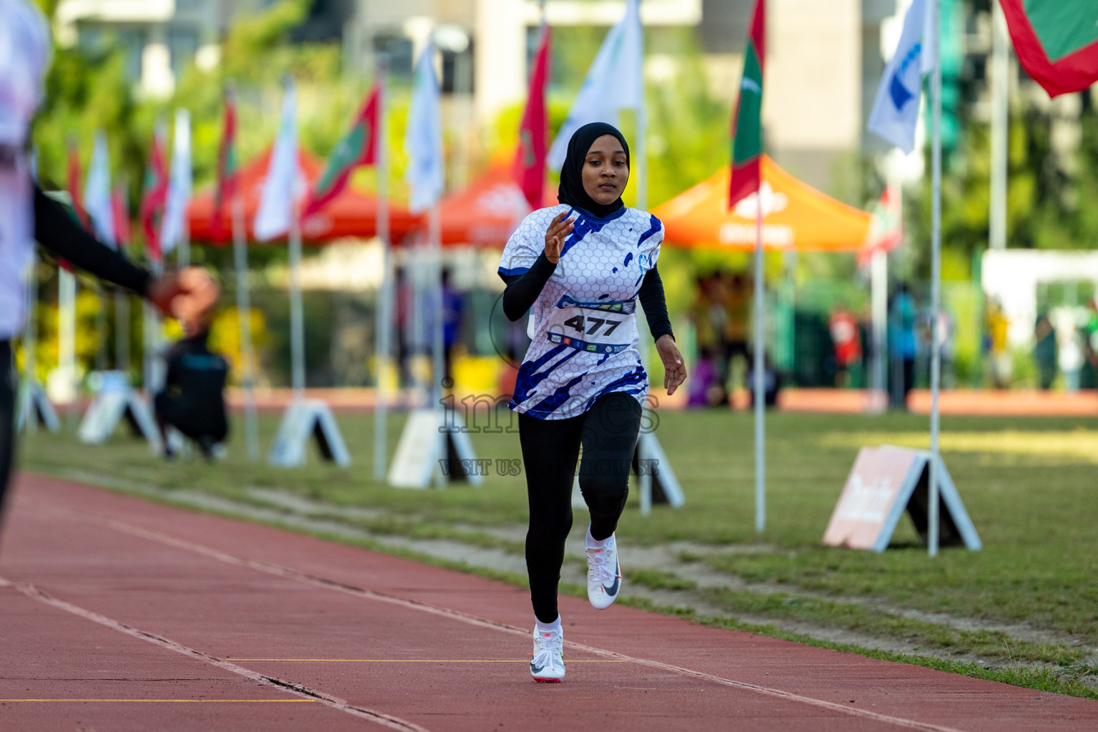 Day 1 of MWSC Interschool Athletics Championships 2024 held in Hulhumale Running Track, Hulhumale, Maldives on Saturday, 9th November 2024. 
Photos by: Hassan Simah / Images.mv