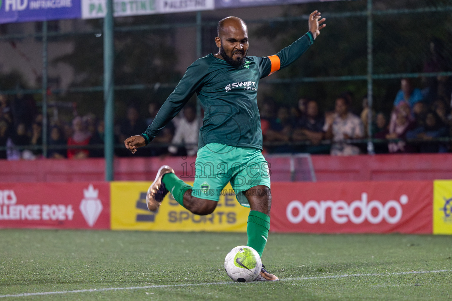 M. Naalaafushi vs M. Maduvvari in Day 28 of Golden Futsal Challenge 2024 was held on Sunday , 11th February 2024 in Hulhumale', Maldives Photos: Mohamed Mahfooz Moosa / images.mv