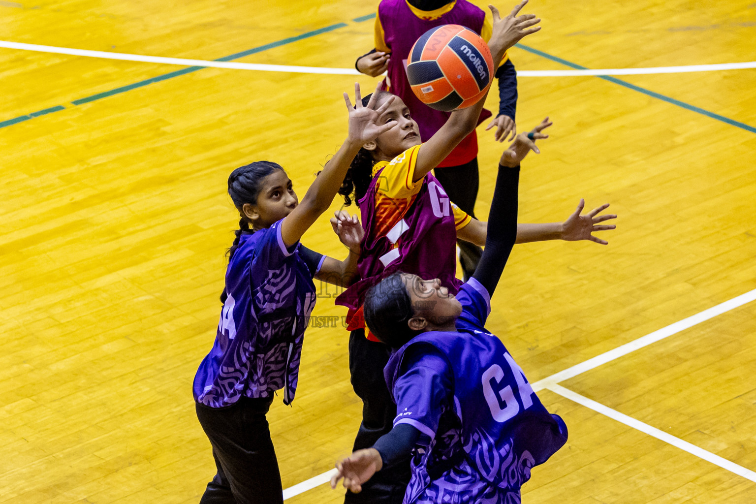 Day 11 of 25th Inter-School Netball Tournament was held in Social Center at Male', Maldives on Wednesday, 21st August 2024. Photos: Nausham Waheed / images.mv