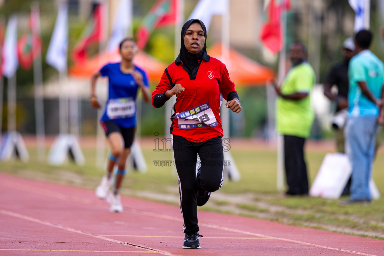 Day 2 of MWSC Interschool Athletics Championships 2024 held in Hulhumale Running Track, Hulhumale, Maldives on Sunday, 10th November 2024. Photos by: Ismail Thoriq / Images.mv