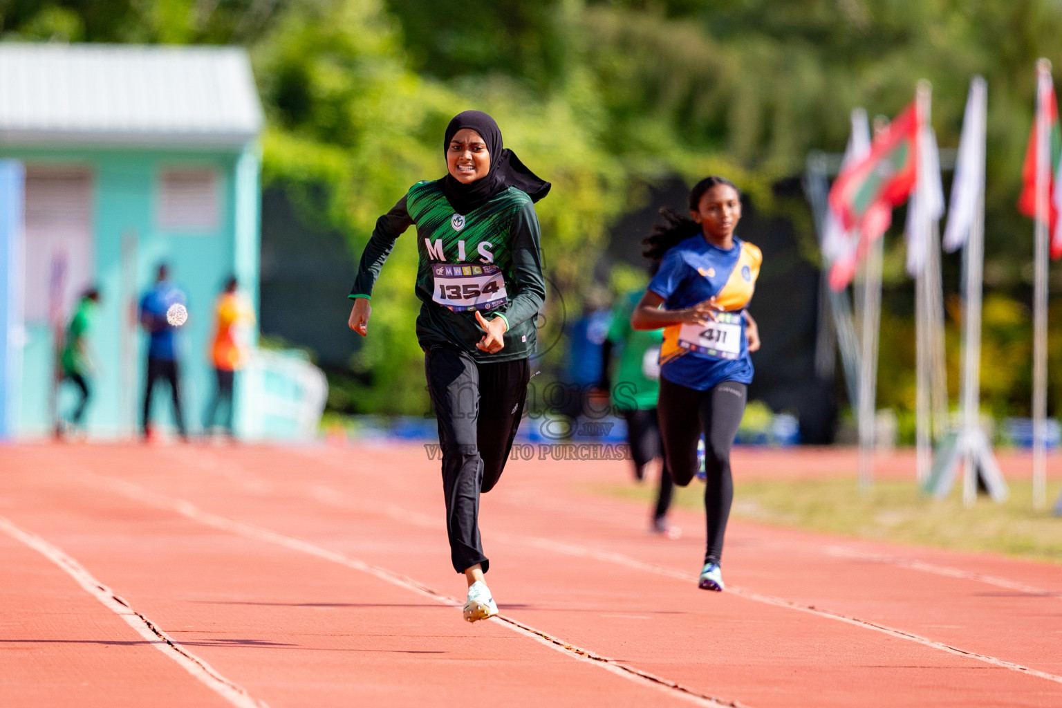 Day 3 of MWSC Interschool Athletics Championships 2024 held in Hulhumale Running Track, Hulhumale, Maldives on Monday, 11th November 2024. 
Photos by: Hassan Simah / Images.mv