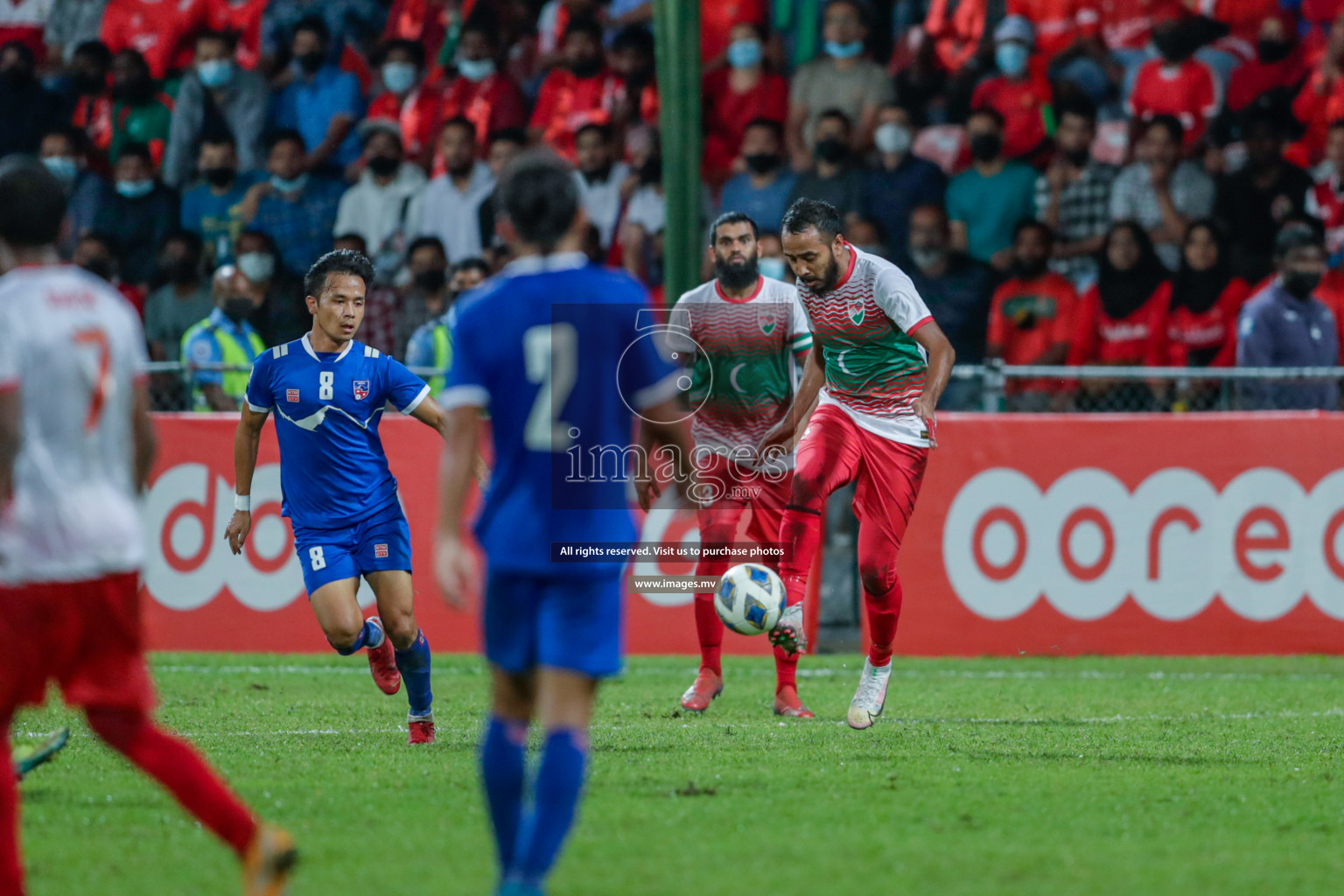 Maldives vs Nepal in SAFF Championship 2021 held on 1st October 2021 in Galolhu National Stadium, Male', Maldives