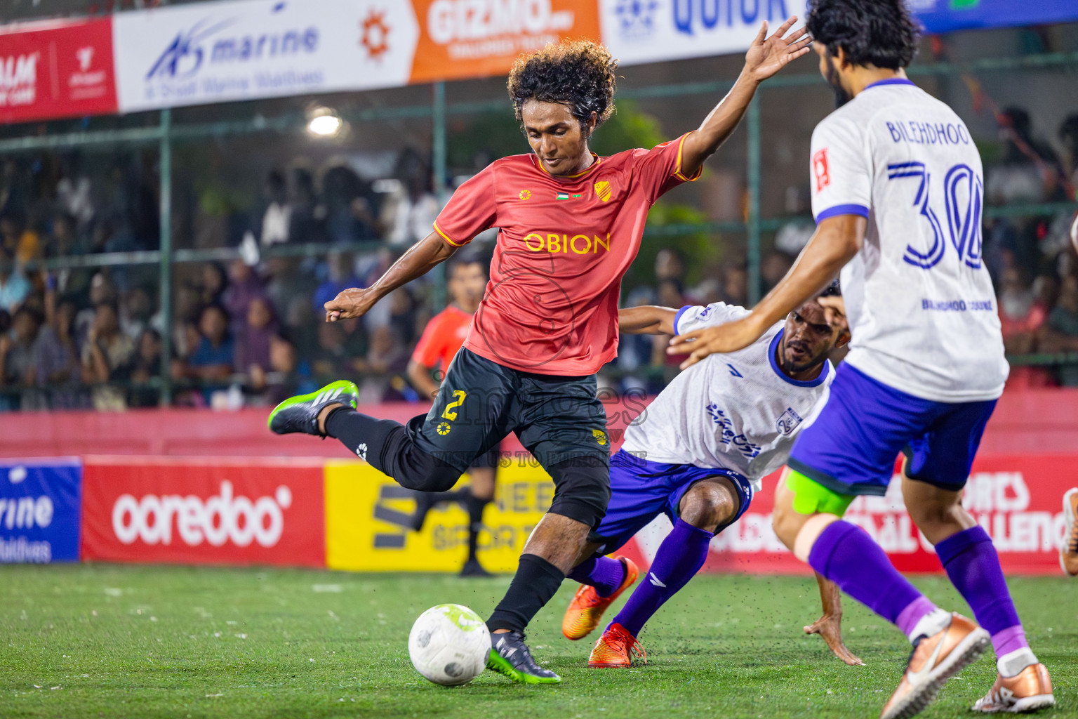 Dh Kudahuvadhoo  vs F Bilehdhoo on Day 34 of Golden Futsal Challenge 2024 was held on Monday, 19th February 2024, in Hulhumale', Maldives
Photos: Mohamed Mahfooz Moosa / images.mv