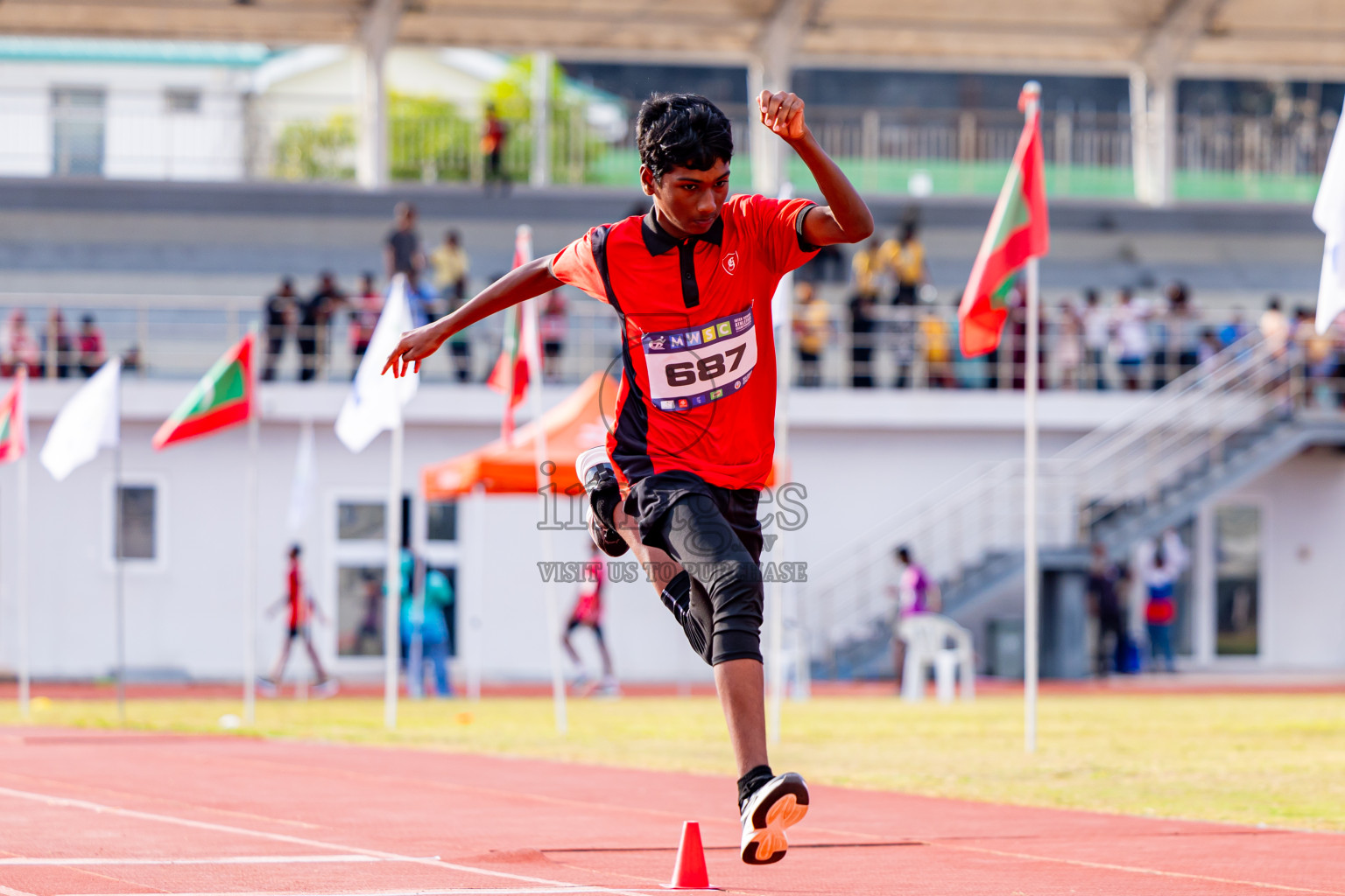 Day 3 of MWSC Interschool Athletics Championships 2024 held in Hulhumale Running Track, Hulhumale, Maldives on Monday, 11th November 2024. Photos by: Nausham Waheed / Images.mv