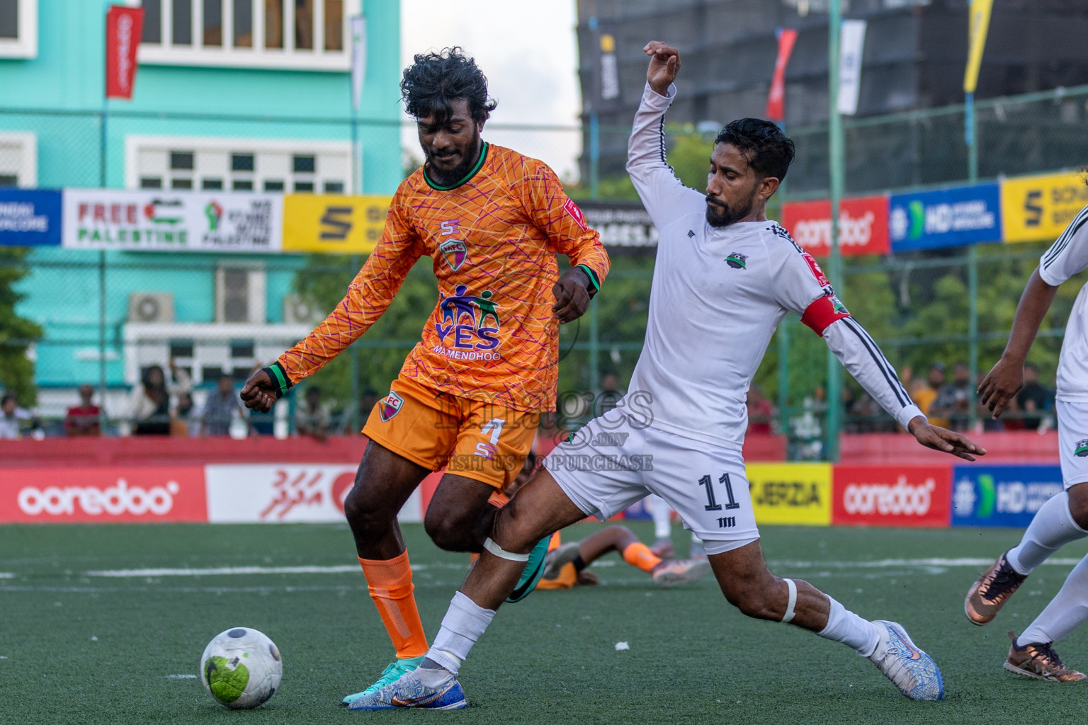 GA Dhaandhoo vs GA Maamendhoo in Day 5 of Golden Futsal Challenge 2024 was held on Friday, 19th January 2024, in Hulhumale', Maldives Photos: Mohamed Mahfooz Moosa / images.mv