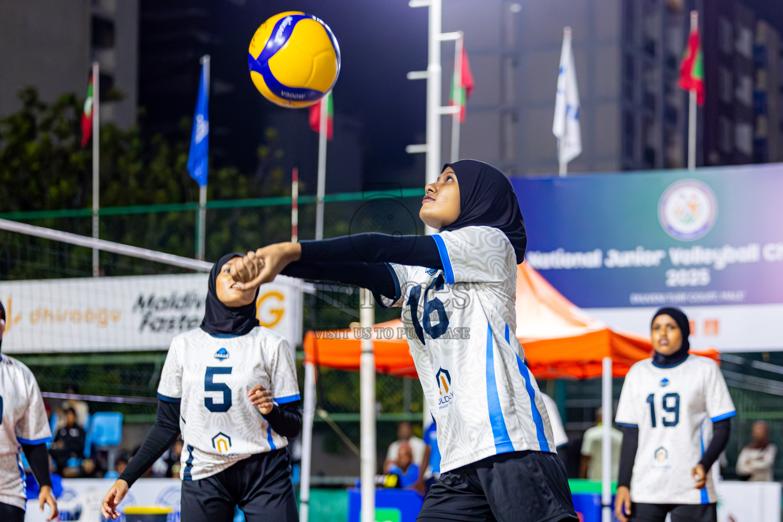 Raajje Volley Club vs Club Rising Star Academy in Milo National Junior Volleyball Championship 2025 Day 4 was held on Tuesday, 25th November 2025 at Ekuveni Turf Court Male', Maldives. Photos: Nausham Waheed / images.mv
