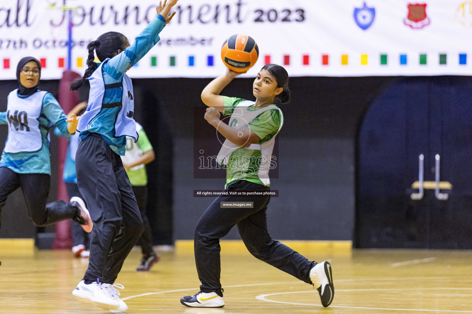 Day6 of 24th Interschool Netball Tournament 2023 was held in Social Center, Male', Maldives on 1st November 2023. Photos: Nausham Waheed / images.mv