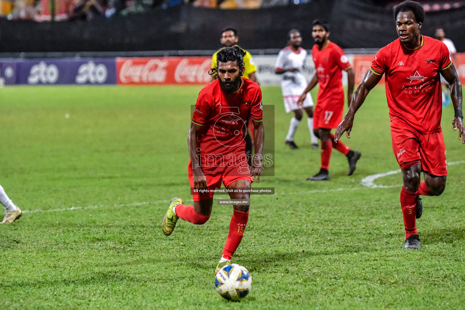 Da Grande vs Buru Sports Club in Dhivehi Premier League Qualification 22 on 27th Aug 2022, held in National Football Stadium, Male', Maldives Photos: Nausham Waheed / Images.mv