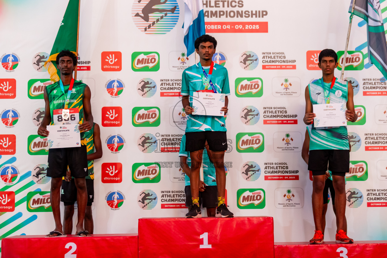 Day 2 of Inter-school Athletics Championship 2025 held in Ekuveni Synthetic Track, Male', Maldives on Tuesday, 07th October 2025. Photos by: Riza / Images.mv
