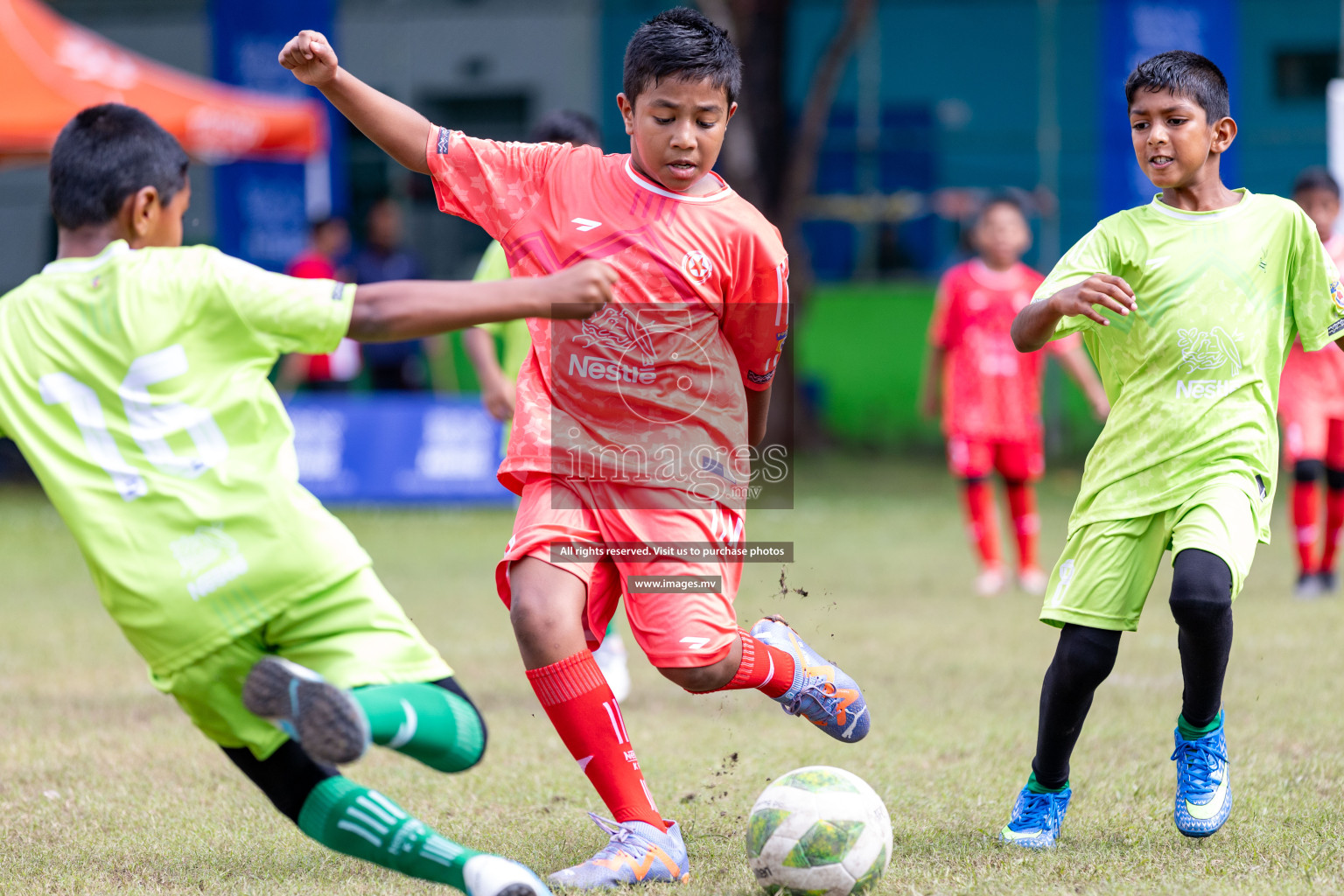 Day 2 of Nestle kids football fiesta, held in Henveyru Football Stadium, Male', Maldives on Thursday, 12th October 2023 Photos: Nausham Waheed/ Shuu Abdul Sattar Images.mv