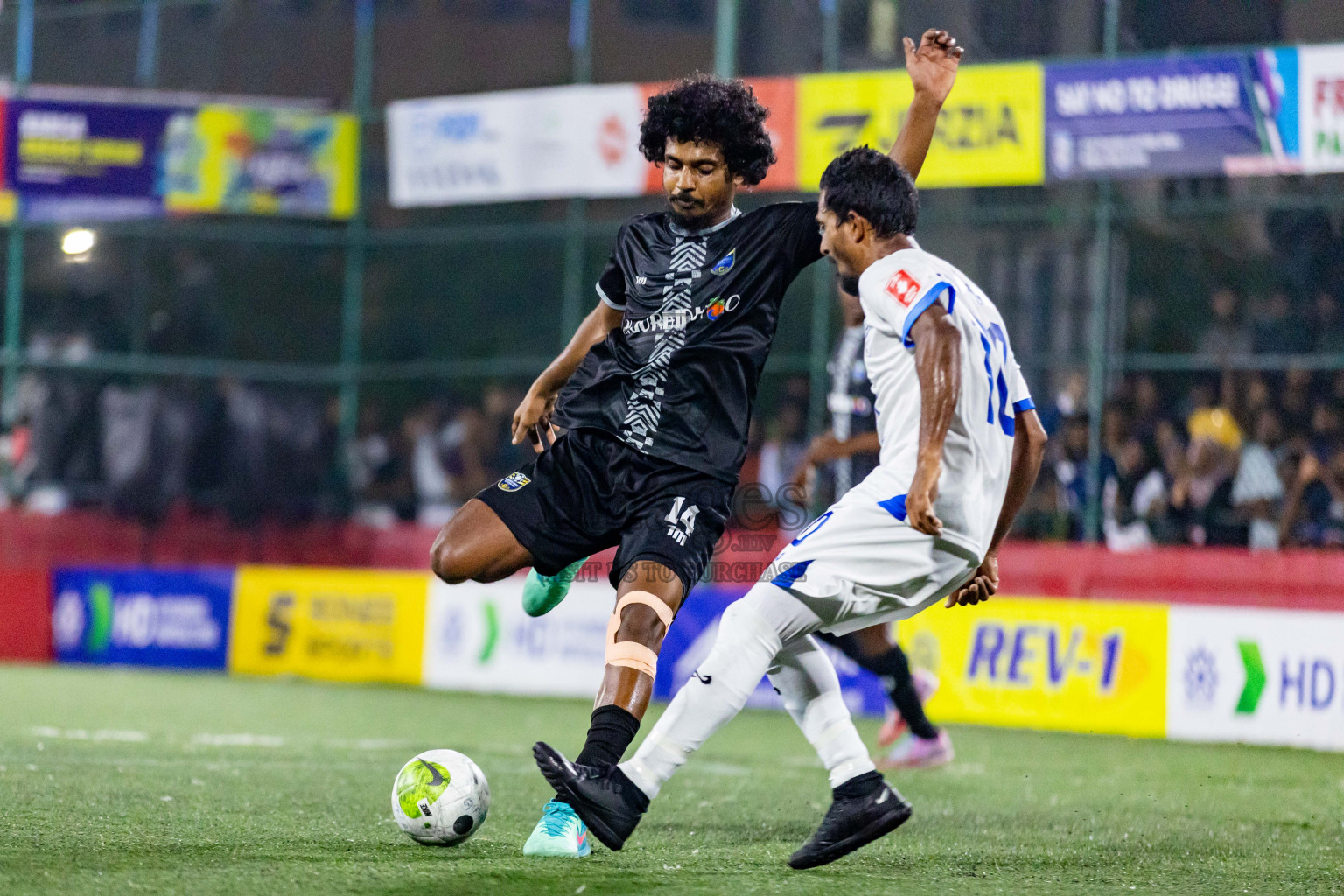 K Gaafaru vs K Guraidhoo in Day 28 of Golden Futsal Challenge 2024 was held on Sunday , 11th February 2024 in Hulhumale', Maldives Photos: Nausham Waheed / images.mv