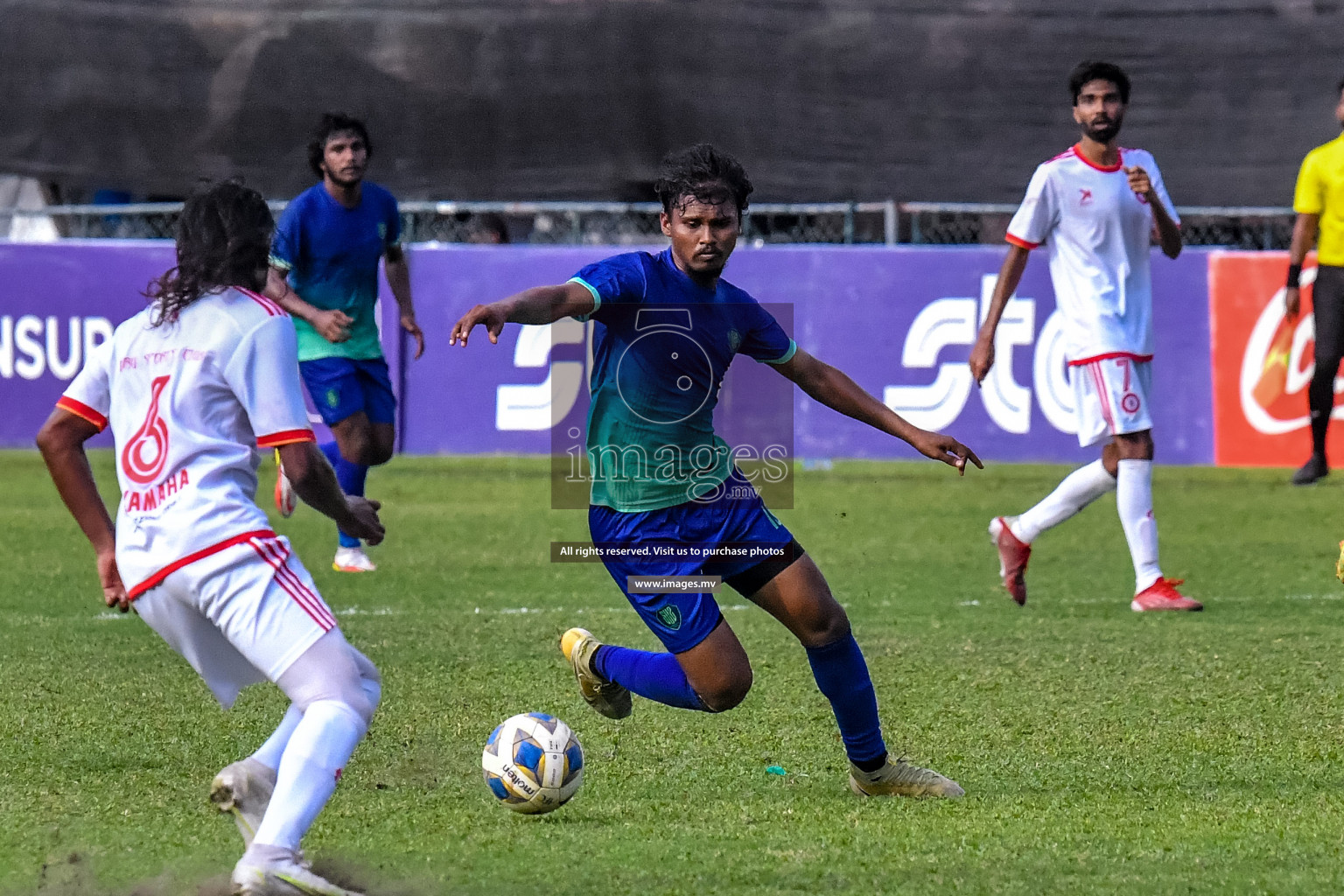 Super United Sports vs Buru Sports Club in Dhivehi Premier League Qualification 22 on 24th Aug 2022, held in National Football Stadium, Male', Maldives Photos: Nausham Waheed / Images.mv