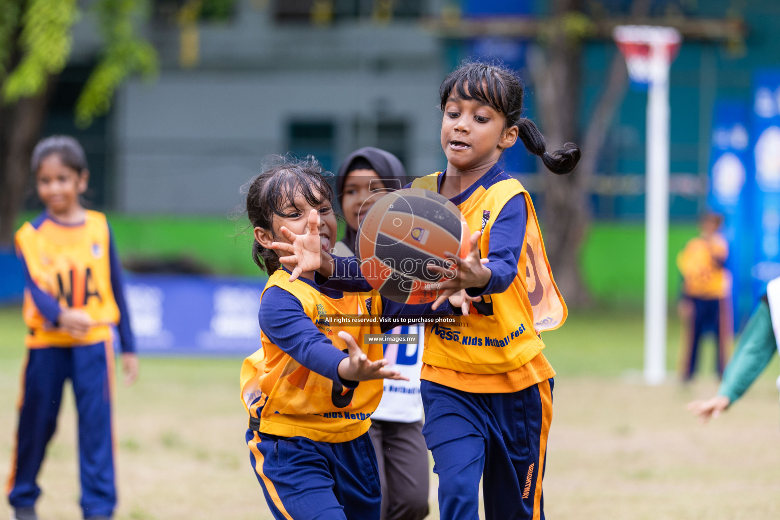 Day 2 of Nestle' Kids Netball Fiesta 2023 held in Henveyru Stadium, Male', Maldives on Thursday, 1st December 2023. Photos by Nausham Waheed / Images.mv