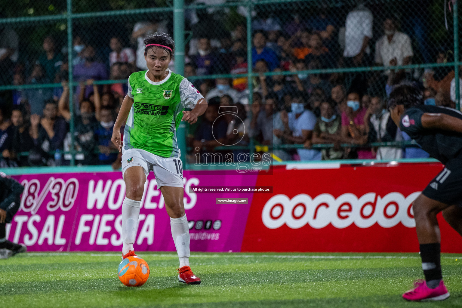 Club WAMCO vs DSC in the Semi Finals of 18/30 Women's Futsal Fiesta 2021 held in Hulhumale, Maldives on 14th December 2021. Photos: Ismail Thoriq / images.mv