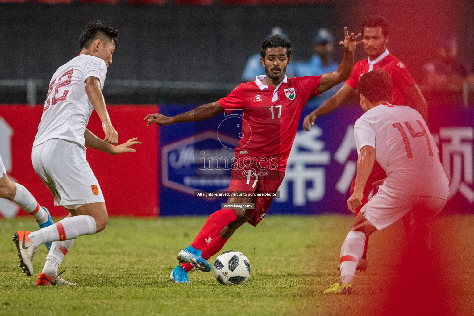 Maldives vs China in FIFA World Cup Qatar 2022 & AFC Asian Cup China 2023 Qualifier on 10th September 2019 in Male, Maldives Photos: Suadhu Abdul Sattar /images.mv