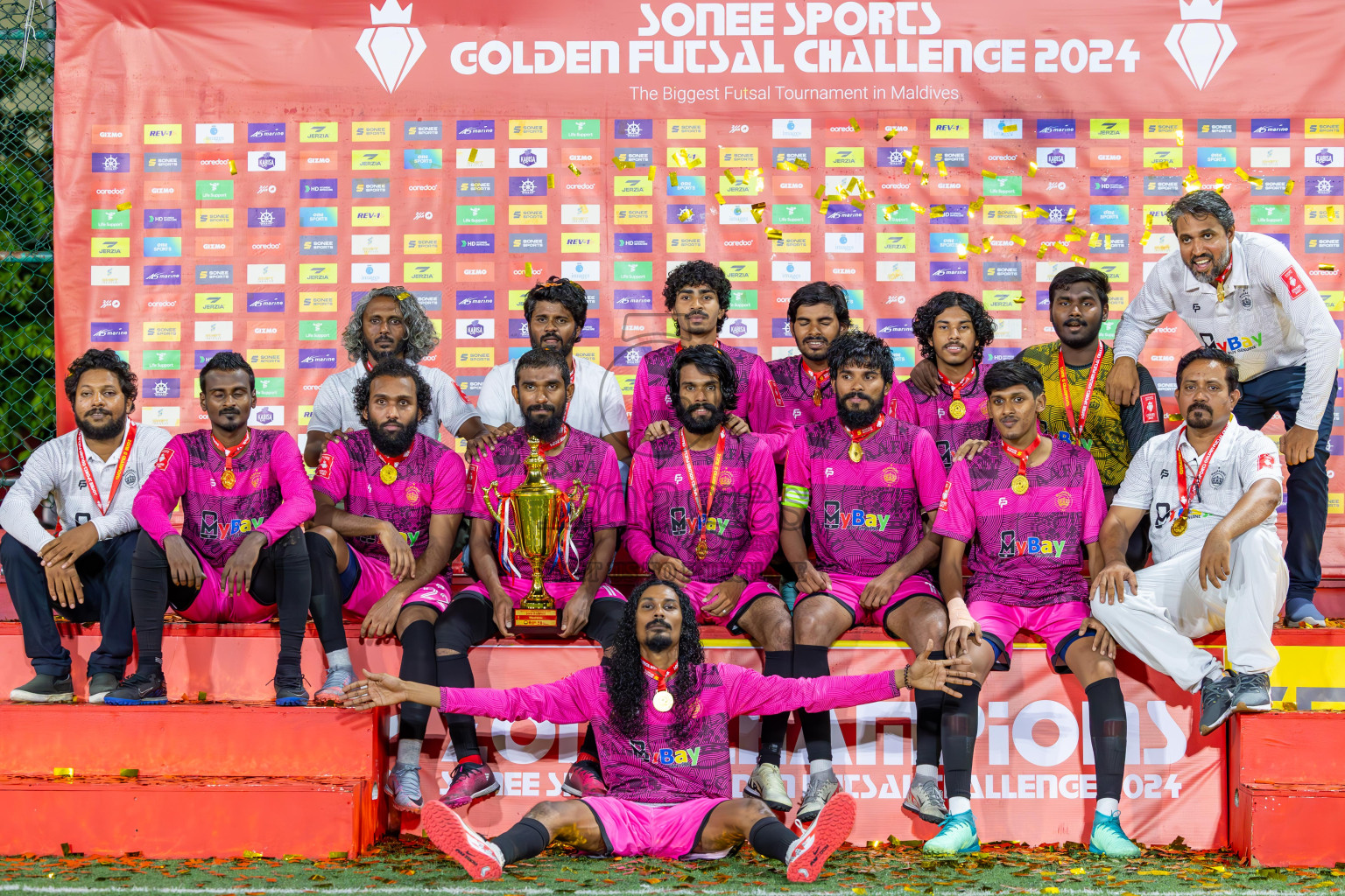 Maafannu vs Villimale in Zone 8 Final on Day 38 of Golden Futsal Challenge 2024 which was held on Friday, 23rd February 2024, in Hulhumale', Maldives Photos: Ismail Thoriq / images.mv