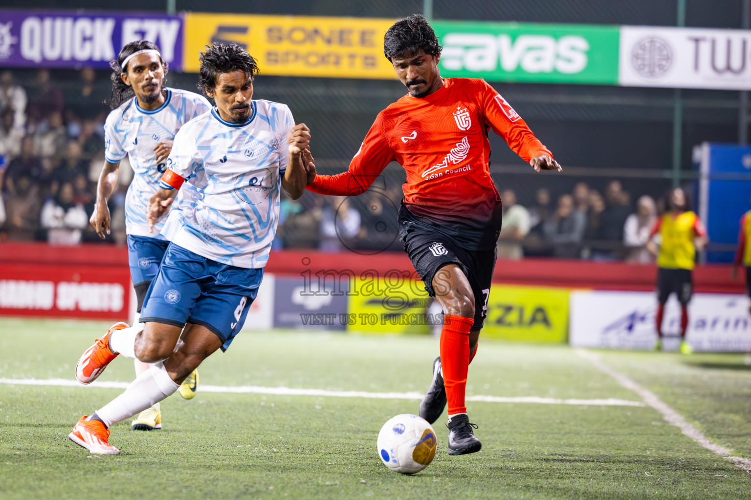 L Gan vs L Maabaidhoo in Day 14 of Golden Futsal Challenge 2025 was held on Saturday, 18th January 2025, in Hulhumale', Maldives. Photos: Ismail Thoriq / images.mv