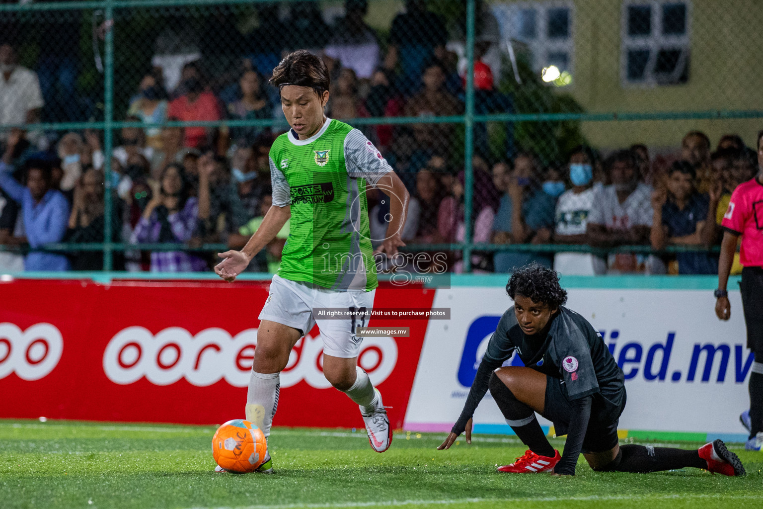 Club WAMCO vs DSC in the Semi Finals of 18/30 Women's Futsal Fiesta 2021 held in Hulhumale, Maldives on 14th December 2021. Photos: Ismail Thoriq / images.mv