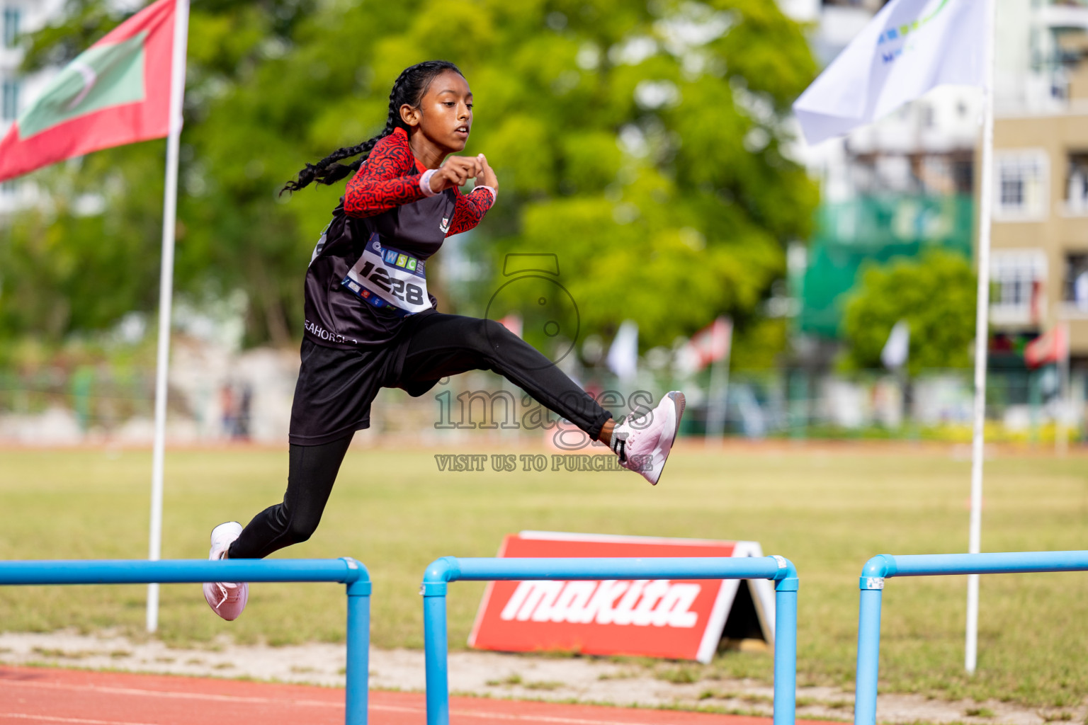 Day 2 of MWSC Interschool Athletics Championships 2024 held in Hulhumale Running Track, Hulhumale, Maldives on Sunday, 10th November 2024. 
Photos by: Hassan Simah / Images.mv