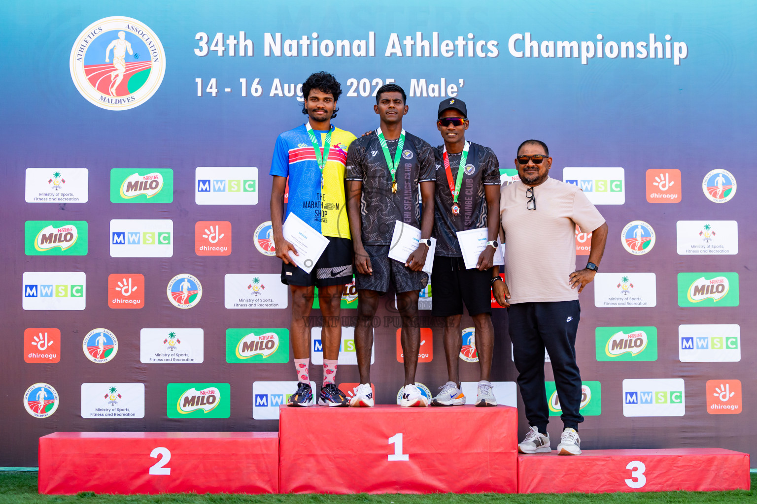 Day 3 of National Athletics Championship 2025 was held at Ekuveni Running Ground in Male', Maldives on Saturday, 16th August 2025. Photos: Nausham Waheed / images.mv