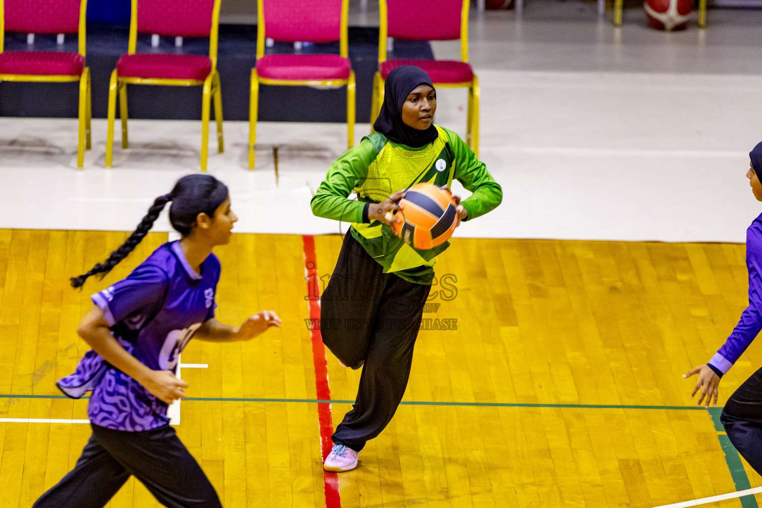 Day 7 of 25th Inter-School Netball Tournament was held in Social Center at Male', Maldives on Saturday, 17th August 2024. Photos: Nausham Waheed / images.mv