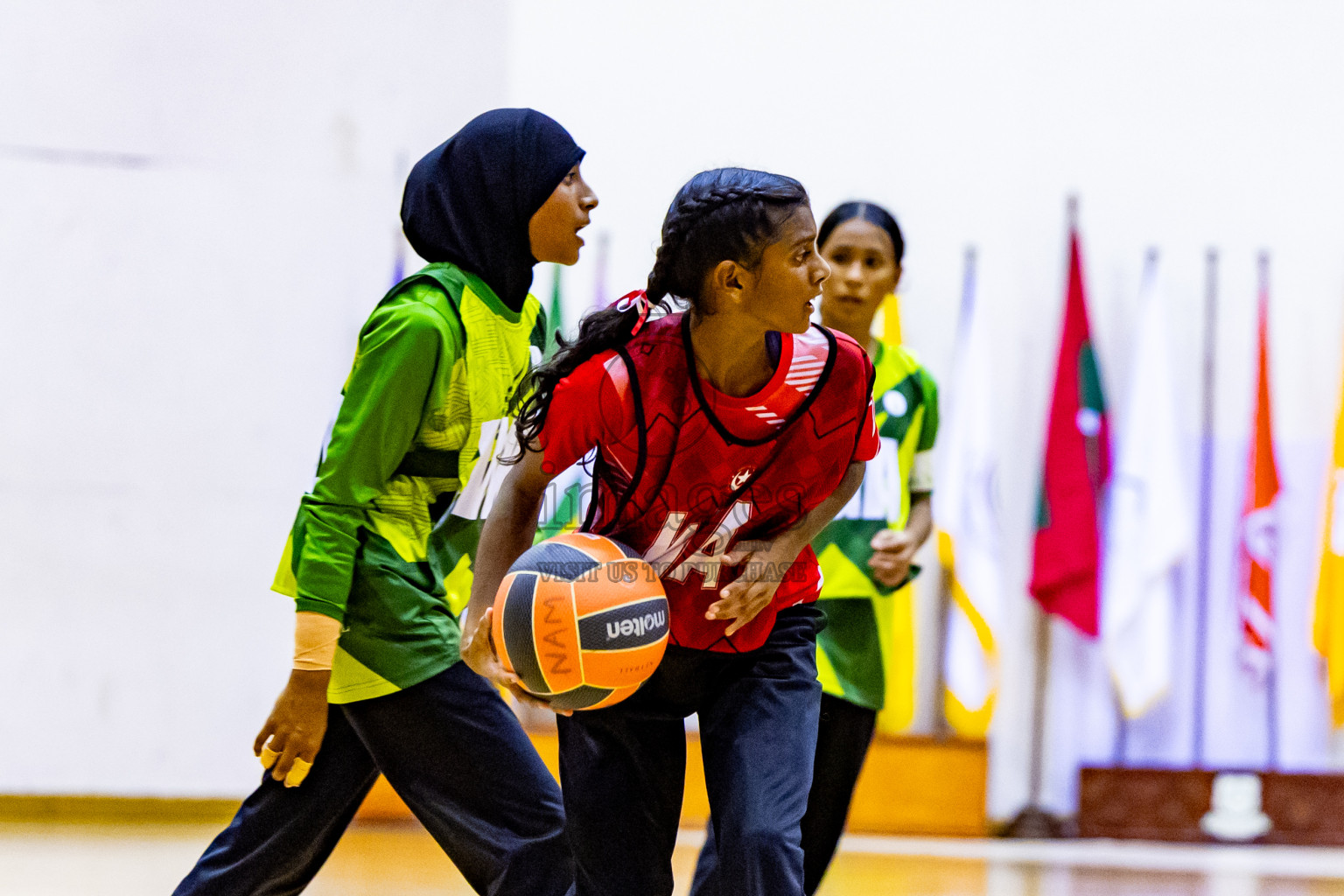 Day 14 of 25th Inter-School Netball Tournament was held in Social Center at Male', Maldives on Sunday, 25th August 2024. Photos: Nausham Waheed / images.mv