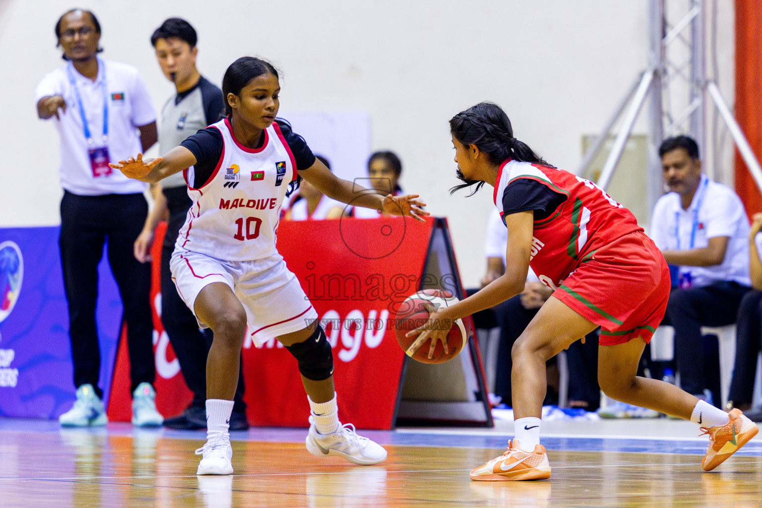 Maldives vs Bangladesh in Day 1 of Under 16 Woman's Asian Cup SABA Qualifiers 2025 was held in Social Center, Male', Maldives on 12th June 2025. Photos: Nausham Waheed / images.mv