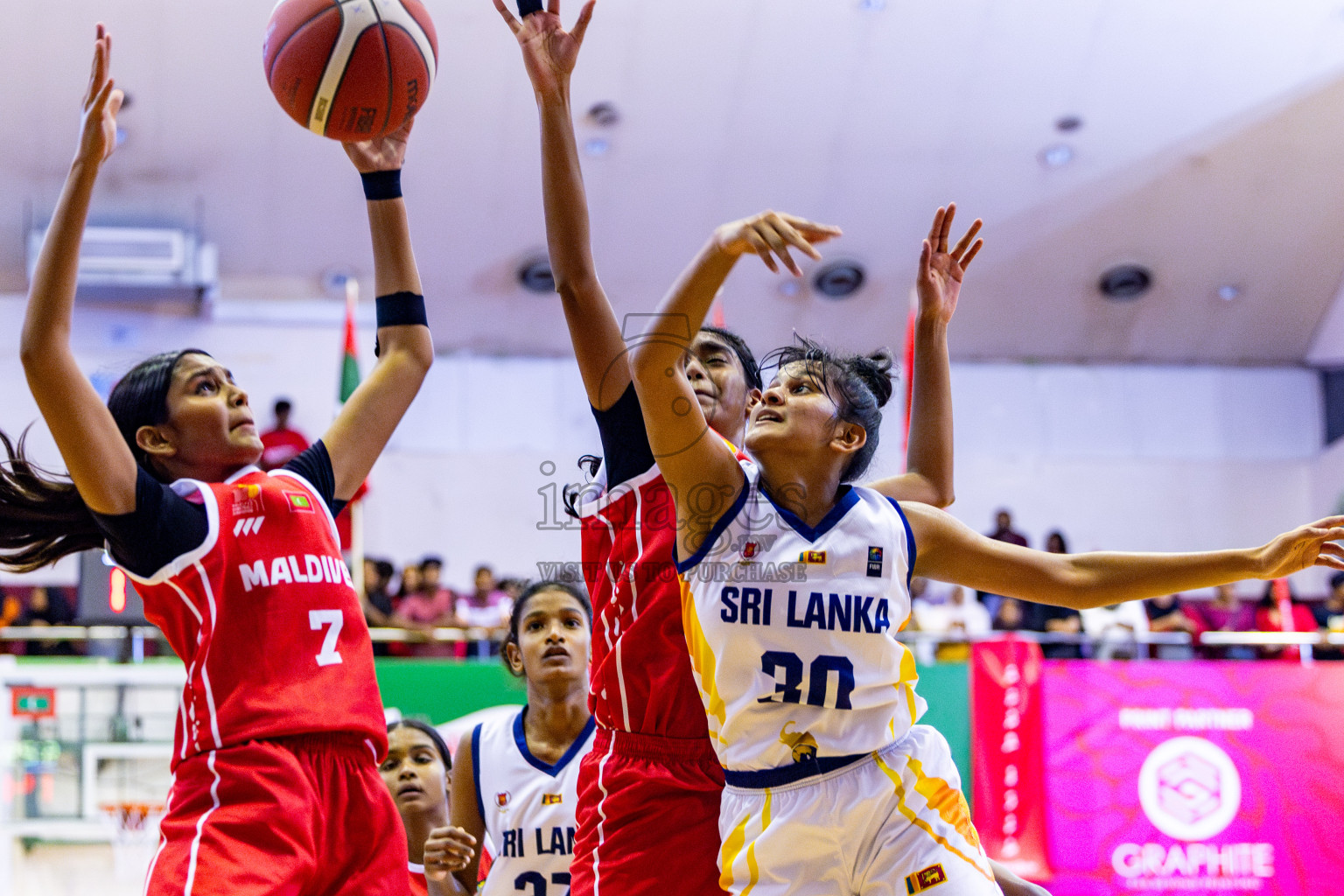 Maldives vs SriLanka in Day 2 of Under 16 Woman's Asian Cup SABA Qualifiers 2025 was held in Social Center, Male', Maldives on Friday, 13th June 2025. Photos: Nausham Waheed / images.mv