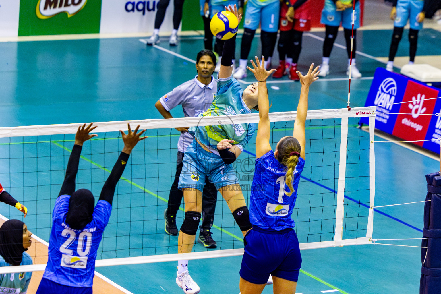 Police Club vs Club Wamco in the Final of Women's Division of National Volleyball Championship 2025 held in Male', Maldives on Sunday, 4th May 2025 at Social Center Indoor Hall Photos By: Nausham Waheed / images.mv