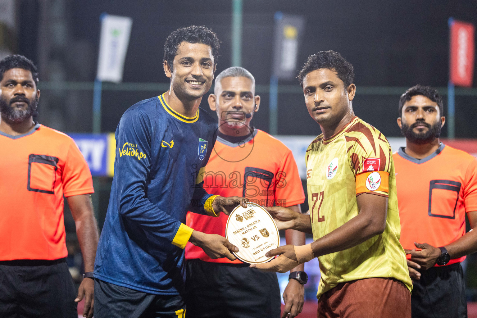 N Holhudhoo vs N Velidhoo in Day 7 of Golden Futsal Challenge 2024 was held on Saturday, 20th January 2024, in Hulhumale', Maldives Photos: Nausham Waheed / images.mv