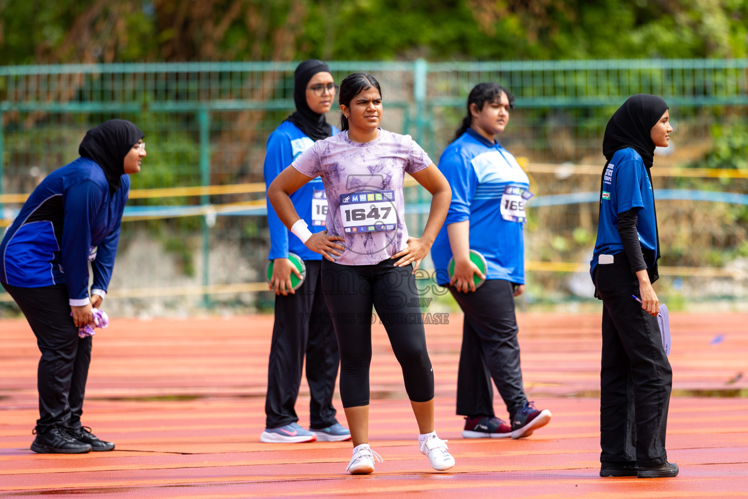 Day 1 of MWSC Interschool Athletics Championships 2024 held in Hulhumale Running Track, Hulhumale, Maldives on Saturday, 9th November 2024. 
Photos by: Ismail Thoriq / images.mv